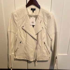 NWT Topshop faux leather white jacket